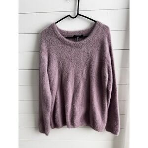 Ellen Tracy Sweater Fuzzy Size XL Womens Pink‎ 0245